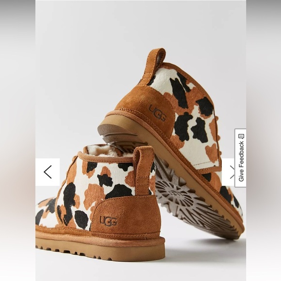 used fair condition men's size 10 Ugg Neumel Cowprimt Shoes Fur inside fall - Picture 2 of 11